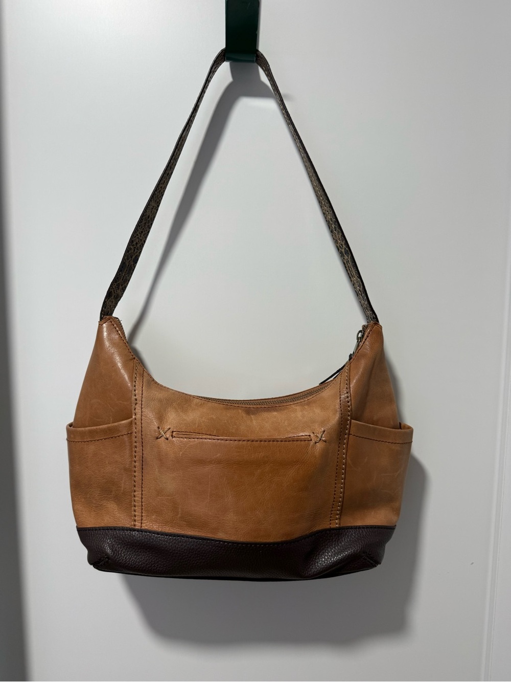 The Sak Two-Tone Tan and Dark Brown Shoulder Bag